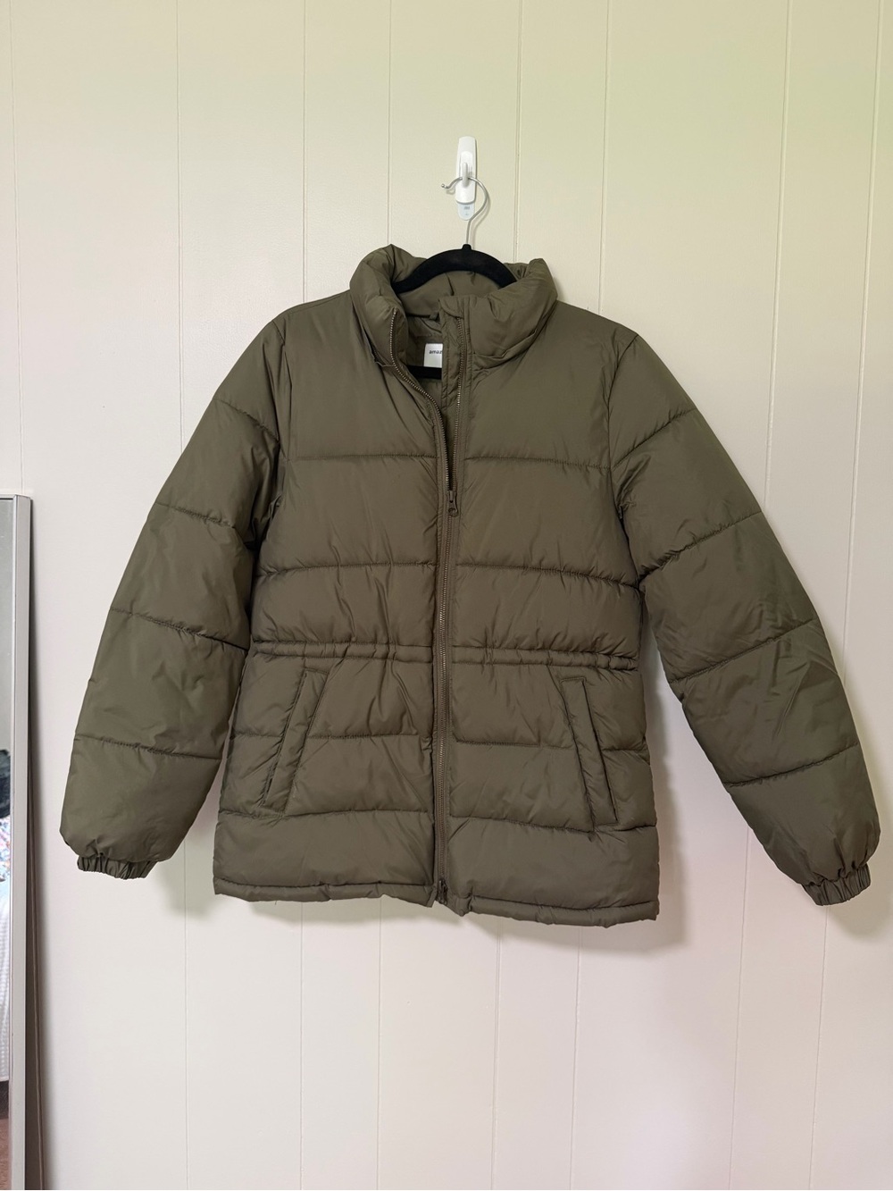 Amazon Essentials Olive Hooded Puffer Jacket